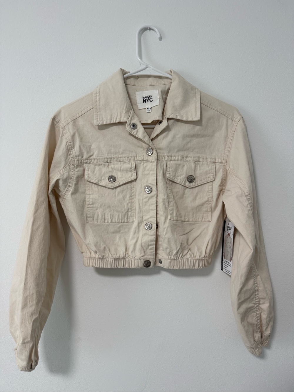 Madewell Cropped Cream Jean Jacket